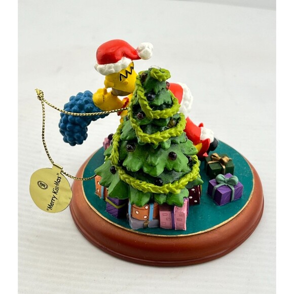 SIMPSONS Bradford Christmas Ornament Illuminated "Merry Kiss-Mas" Homer Marge - Picture 3 of 9